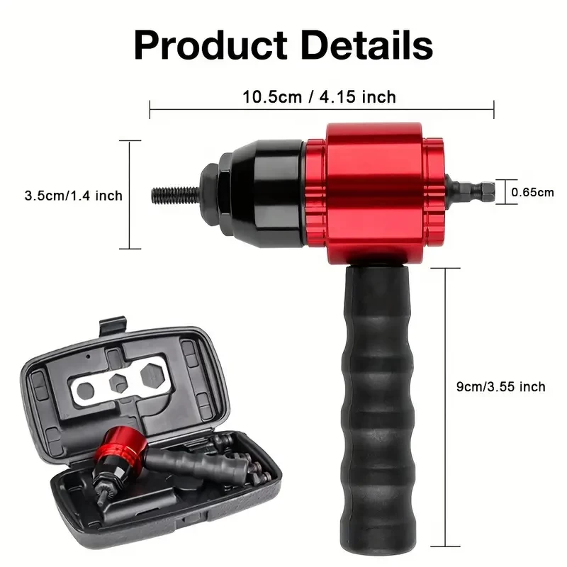 M3 M4 M5 M6 M8 Household Nut Riveting Machine, Industrial Grade Rivet Nut Quick Pull Riveting Tool, Including 100 Pieces Of Rivet Nuts, 3-12mm Drill Bit, Rivet Nut Gun, Used With Electric Drill