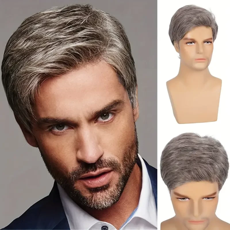 Men's Hair Topper 0.12-0.14mm Male Hair Prosthesis Toupee Men Hair Extensions For Men 100% Human Hair System Unit
