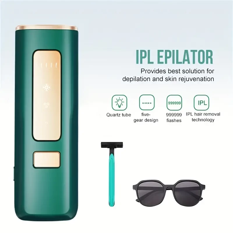Men's And Women's Household Intense Pulse Laser Hair Removal With Cooling System IPL Permanent Hair Removal Instrument Flash Whole Body Painless Hair Removal Armpit Back Leg Arm Face Bikini