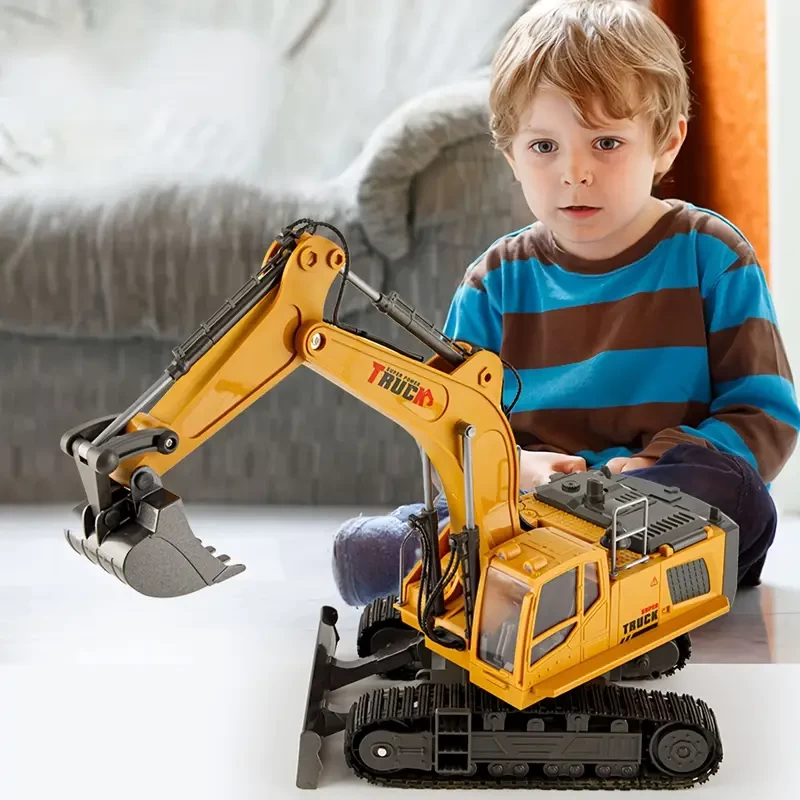 2.4Ghz Big Size Remote Control Toys Engineering Vehicles, Construction Vehicle Model Metal Alloys Can Emit Sound Height Simulation Excavator With Spray Light Children's Toys Christmas Gifts