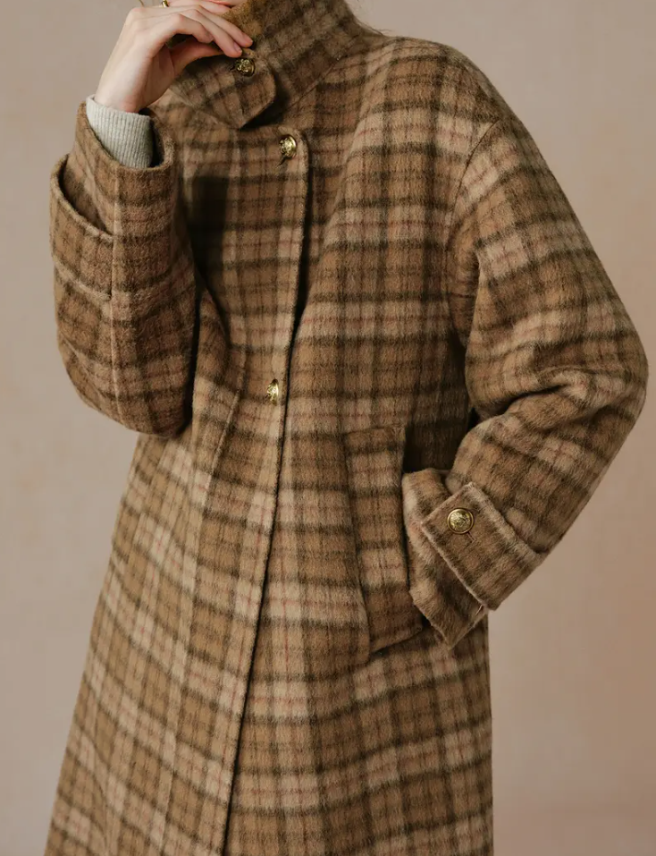 Fansi Lainen High quality double-sided coat for women, Winter Korean coat 4440