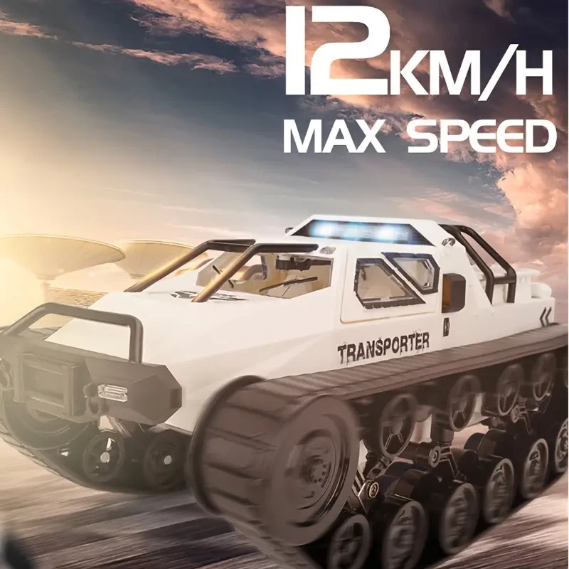 1/12 Scale 2.4GHz 12KM/H High Speed Remote Control Tank, 360° Rotating Vehicle Military Truck Toy，Birthday Christmas Gift
