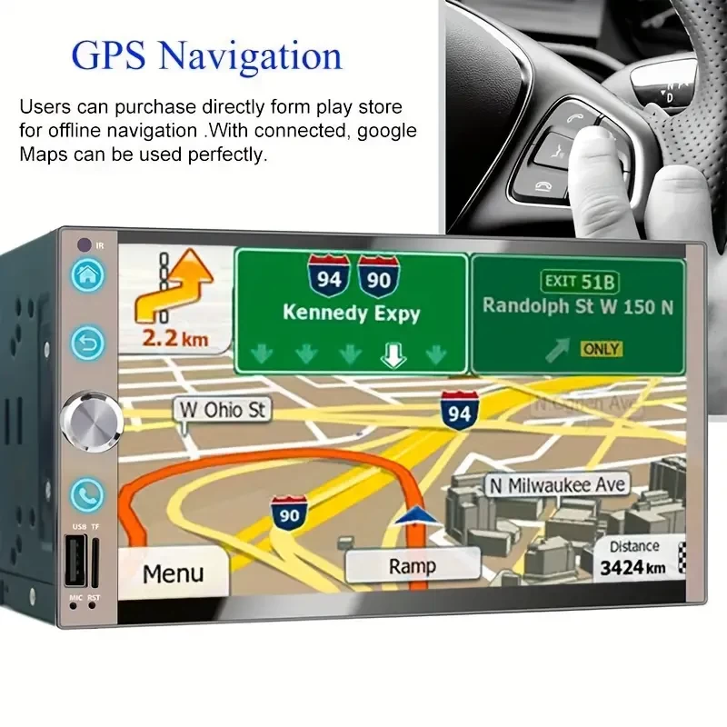 HD Touch Screen MP5 PLAYER 2 Din 7 Inch Car Stereo Audio Video Radio Wireless Phone Link FM Radio