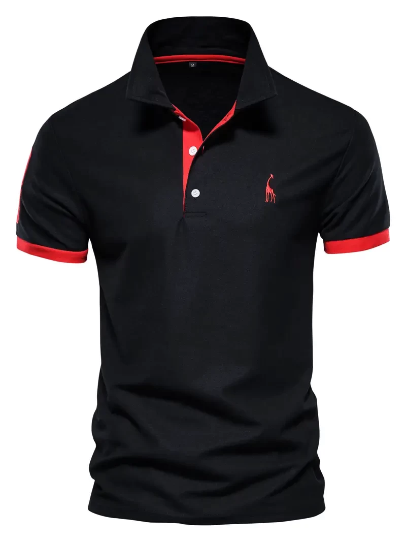 Men's Casual Slim Fit Embroidered Striped Shirt