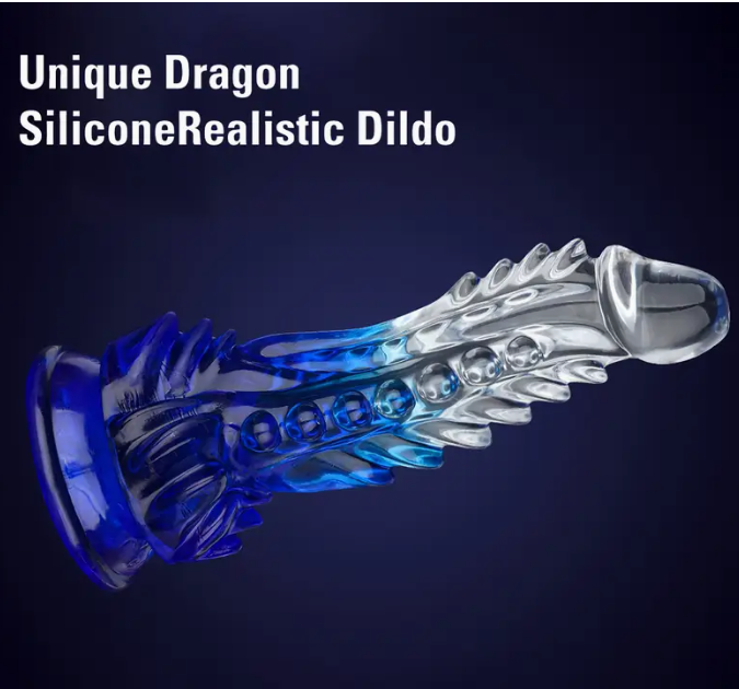 1pc Dragon Design TPE Monster Penis, 8.86" flexible silicone penis with suction cup base, comfortable high quality TPE material, non-electric, female adult toy, real