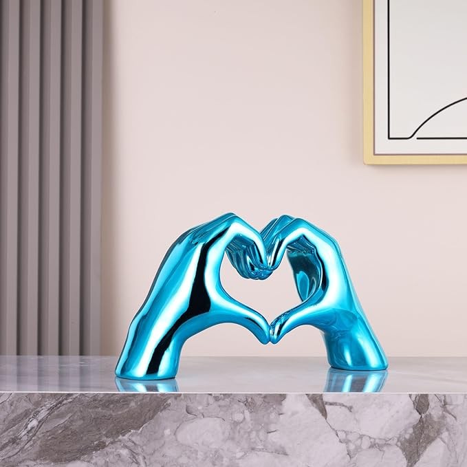 Navy heart hand decorated living room Bedroom bookshelf Coffee table, Heart Center decorated aesthetic statue and sculpture Bohemian wedding decor,Knick Knacks home decor shelf