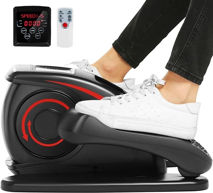 ANCHEER Under Desk Elliptical, Electric Seated Pedal Exerciser, Quiet & Compact Mini Elliptical Trainer with Display Monitor and Remote Control, Home Office Leg Exercise Equipment for Seniors Adults