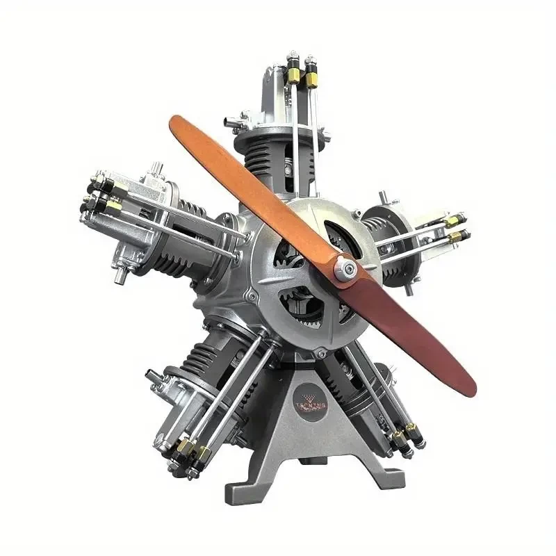 1pc Five-Cylinder Radial Engine Model Kit, 230 Pieces 1:6 DIY Metal Aircraft Mechanical Working Motor Assembly Kit