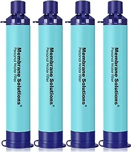 Membrane Solutions Straw Water Filter, Survival Filtration Portable Gear, Emergency Preparedness, Supply for Drinking Hiking Camping Travel Hunting Fishing Team Family Outing