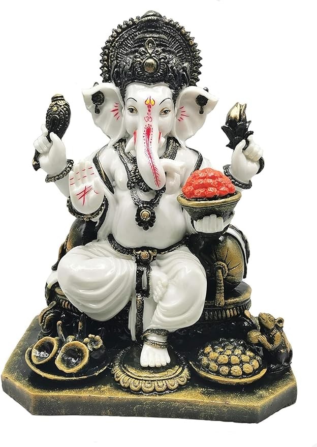 13-Inch Majestic Ganesh Resin Statue - Elevate Your Space with Spiritual Serenity | Premium Quality, Perfect for Home Decor