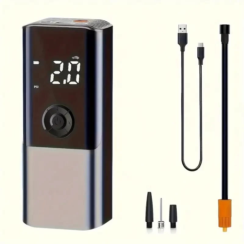 Electric Car Air Pump Cordless Car Tire Inflator Pump Portable Air Compressor Pump For Car Tire Air Pump With LED Light For Car Bike Motor Balls