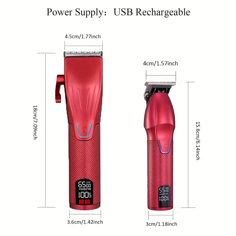 Rechargeable Cordless Hair Clipper And Trimmer Set Beard Shaver Hair Trimmer Professional Hair Cutting Kit For Father's Day Gift Birthday Gift , gift set