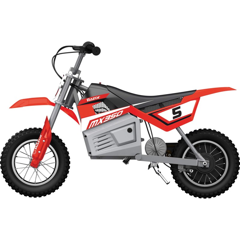 Razor MX350 Dirt Rocket 24 Volt Motocross Electric Dirt Bike for Kids Ages 13 and Above with High Torque Motor and Pneumatic Knobby Tires, Red