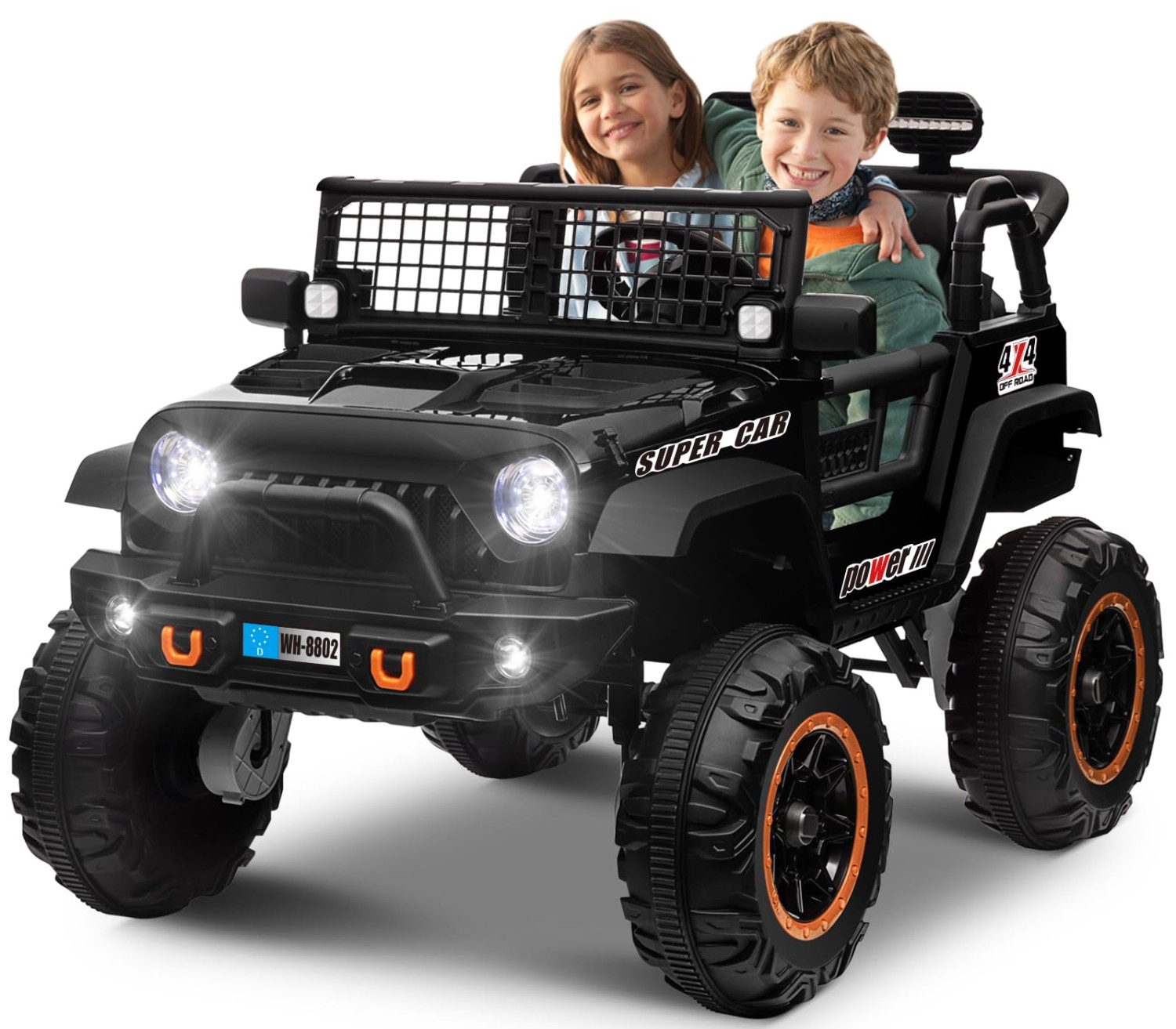 OTTARO 24V 4WD/2WD Switchable Ride on Cars, 2 Seater Kids Electric Vehicle Truck with 20 Inch Seater