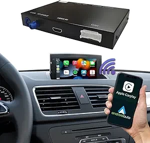 Road Top Wireless Carplay Android auto module for Audi Q3 2014-2018, with RMC software version (not available for MMI 3G+),Carplay modded kit decoder, Mirrorlink camera support
