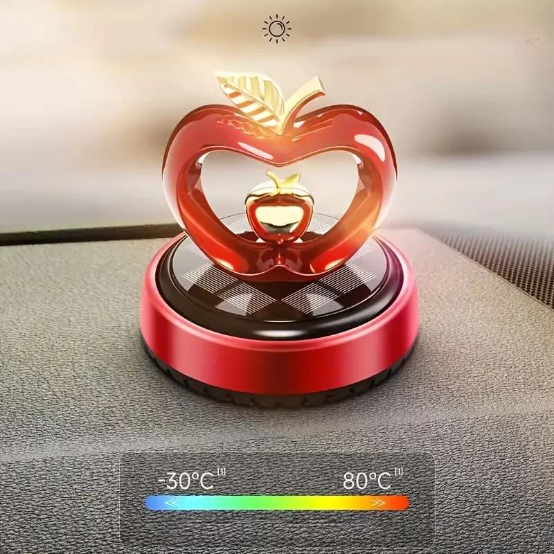 Solar Car Heart-shaped Aromatherapy Car Ornaments Perfume Seat Center Console Creative Rotation Decoration Without Aromatherapy Liquid.