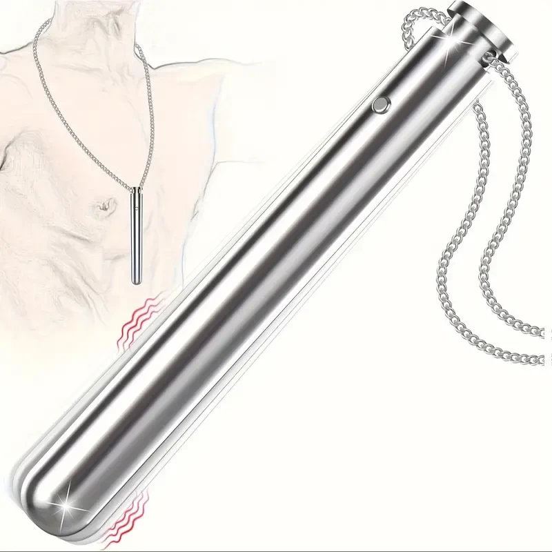 Anal plug sex toy, necklace Stainless steel vibrating anal plug, diameter 0.5 inches, length 30 inches, metal small beginner anal trainer vibrator, male and female couples adult sex toy, male and fema