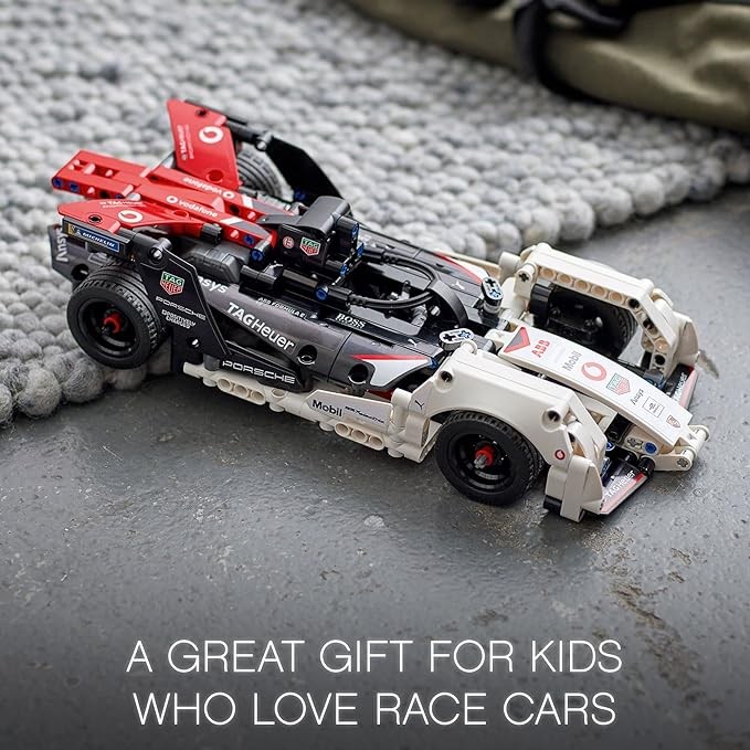 EGO LEGO Technic Formula E Porsche 99X Electric 42137 Set - pull-back toy Champion Racing model assembly set with immersive AR app games for kids, boys and girls, adults