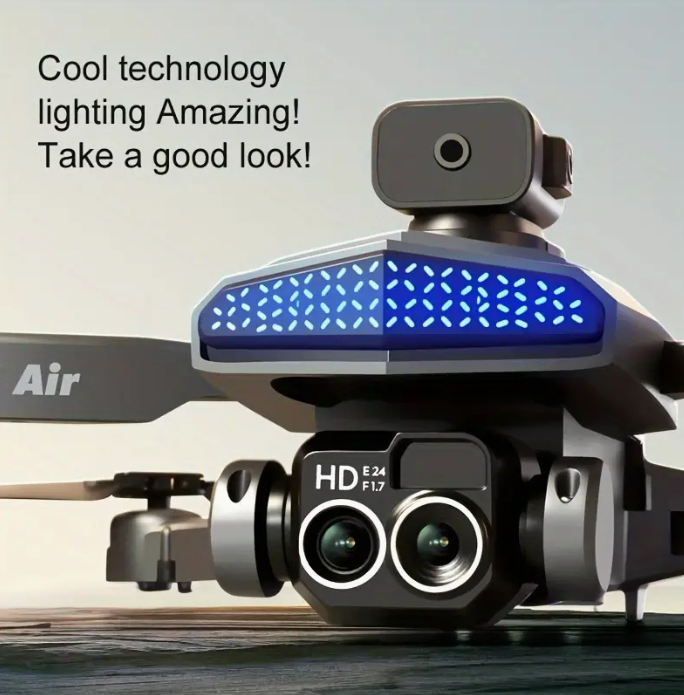 2025 brushless motor UAV, equipped with 1080P HD camera, multi-function foldable quadcopter, with LED lights, height maintain headless mode start speed adjustment, suitable for beginners to carry bags