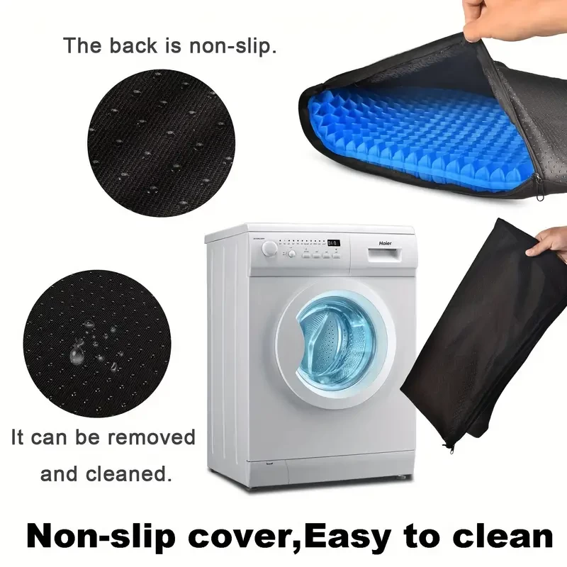 Comfortably Cool Off Your Seat With This Honeycomb Design Thickened Gel Seat Cushion - Non-Slip Cover For Office Chair, Car, And Wheelchair!