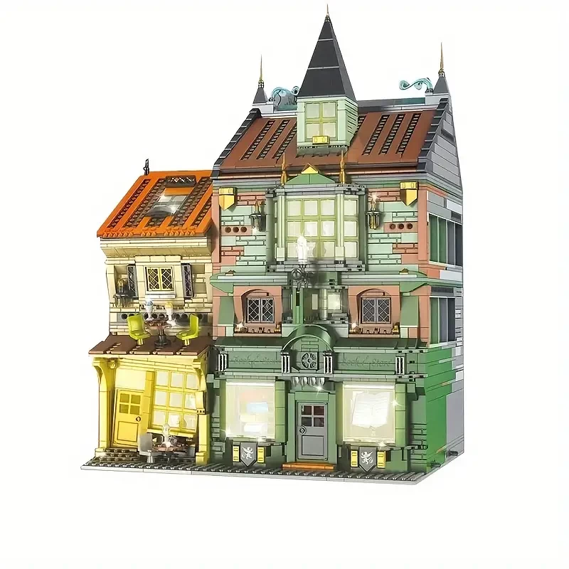 3468+pcs Building Blocks, Street Magic House Building Block Toy Set With Lighting Accessories