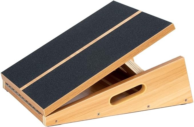 StrongTek Professional Wooden Slant Board, Adjustable Incline Board and Calf Stretcher, Stretch Board - Extra Side-Handle Design for Portability