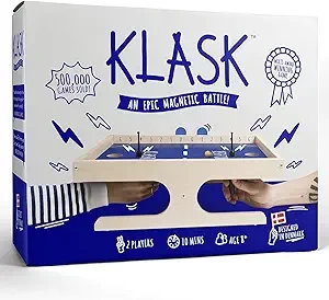 KLASK: The Magnetic Award-Winning Party Game of Skill - for Kids and Adults of All Ages That’s Half Foosball, Half Air Hockey