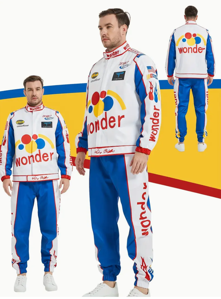 5 Men's Racing Driver costume Set Jacket hat Flag Racing costume Halloween themed party Sports movie Cosplay adult dress up