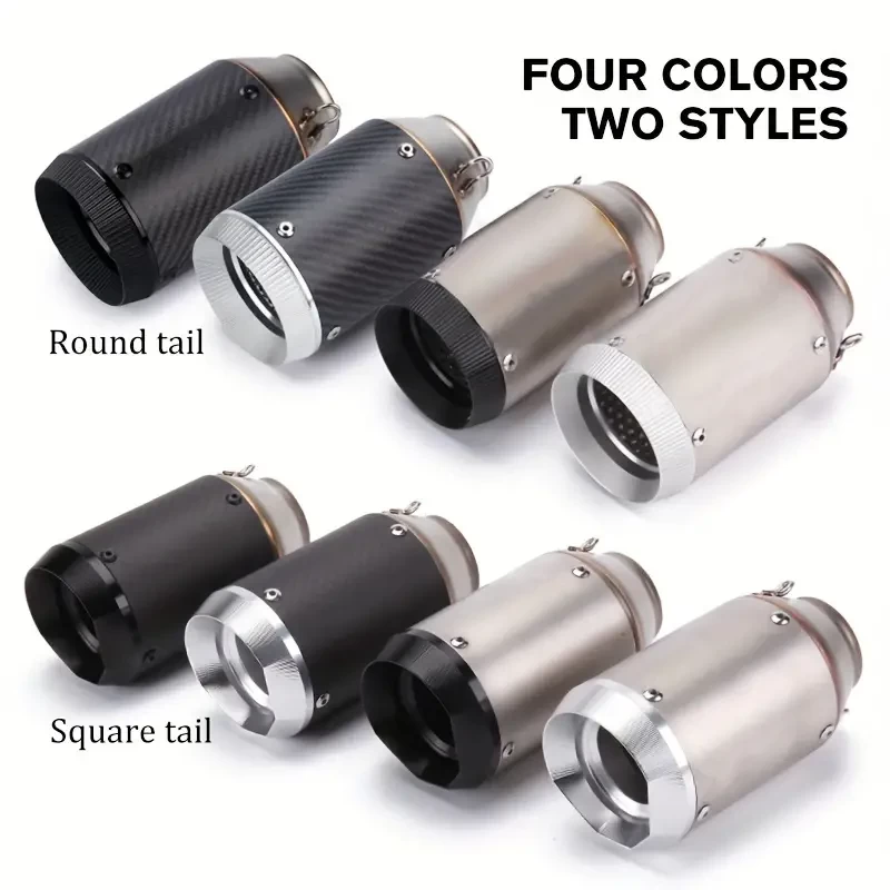 51MM Slip On Universal Motorcycle GP Exhaust CNC Carbon Fiber Escape Muffler For Kawasaki Z900 FZ6 RC390 S1000XR