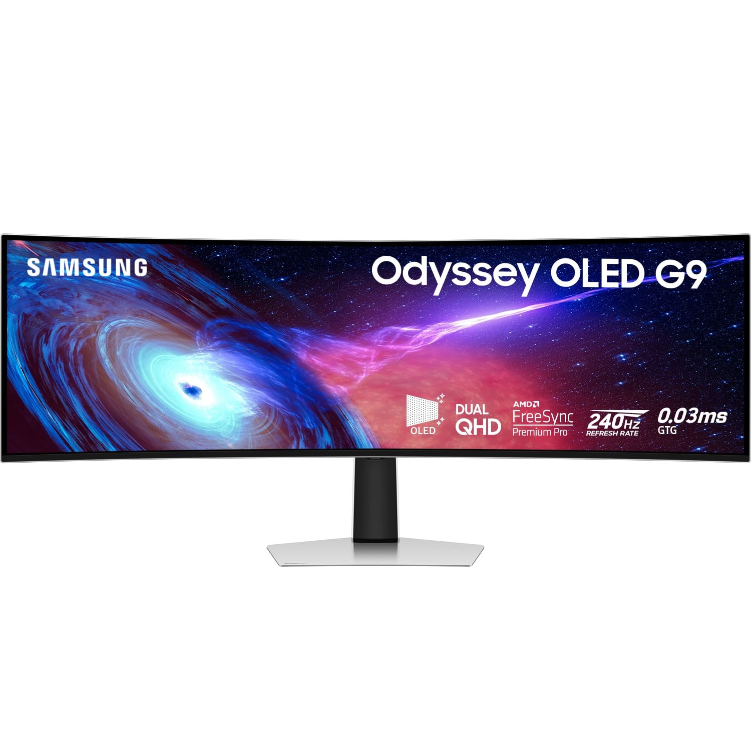 SAMSUNG 49" Odyssey G93SC Series OLED Curved Gaming Monitor, 240Hz, 0.03ms, Dual QHD, DisplayHDR True Black 400