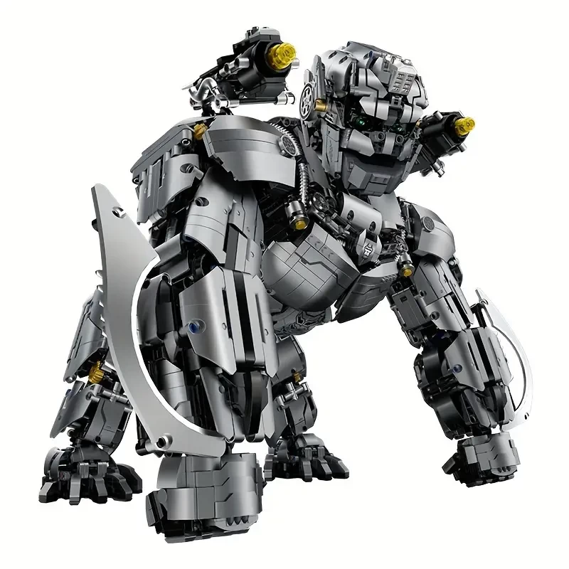 4160pcs Large Size 1:11 Building Block Set, Mecha Series, Super Gorilla Model, Electroplated Limited Edition Bricks, Christmas, Halloween, Thanksgiving Day, Birthday Gift
