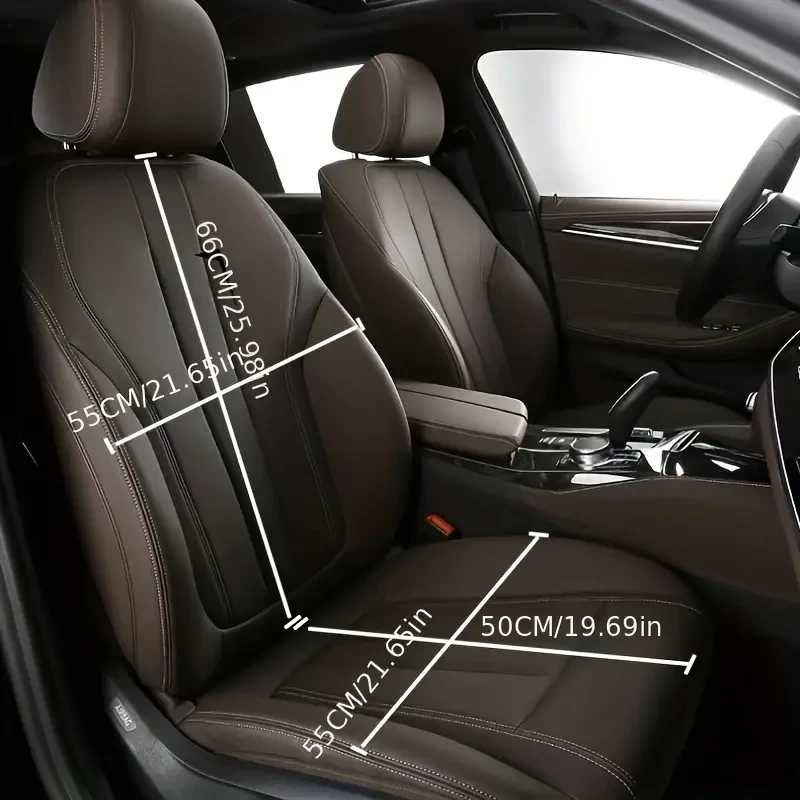 5-piece Set Of Luxury Car Seat Covers, Universal Faux Leather Front And Rear Seat Cushions, Car Seat Protectors