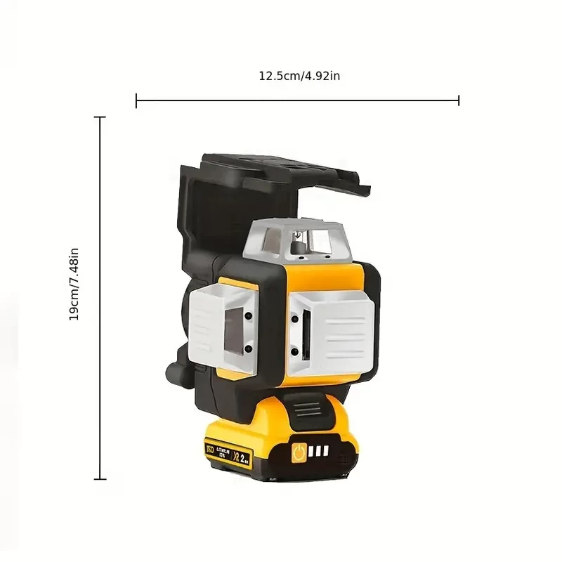 1pc 12 Line Green Light Level Instrument, High Precision Wall Sticking Instrument, Strong Light Fine Line, Ground Sticking Instrument, Infrared Level Instrument