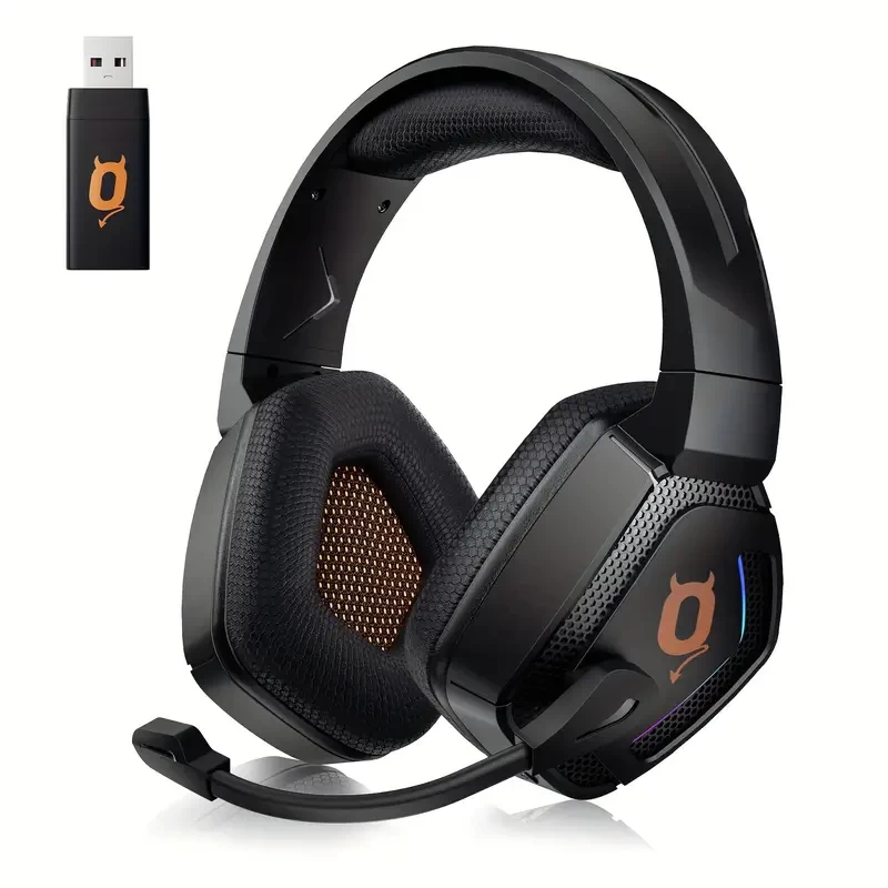 2.4G Wireless Gaming Headset With Noise-Canceling Mic For PC PS4 PS5 Playstation Stereo Sound,Over-Ear Headphones For Laptop,50 Hours Battery, Game Gifts For Men . Christmas Gift.