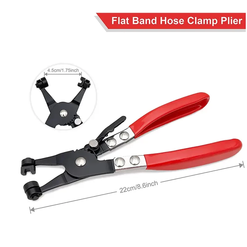3pcs Hose Clamp Pliers, Remover Kit With Long Reach Wire Spring Hose Clamp Pliers For Automotive Coolant Radiator Heater And Water Hose With Band Flat Or Large Clamps
