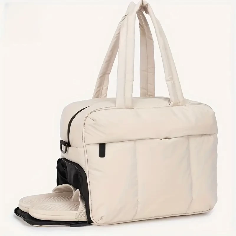 Tote Bag Dry And Wet Separate Tote Bag Large Capacity Men's And Women's Space Padded Jacket Down Shoulder Bag - The Perfect Tote Bag For Autumn And Winter!