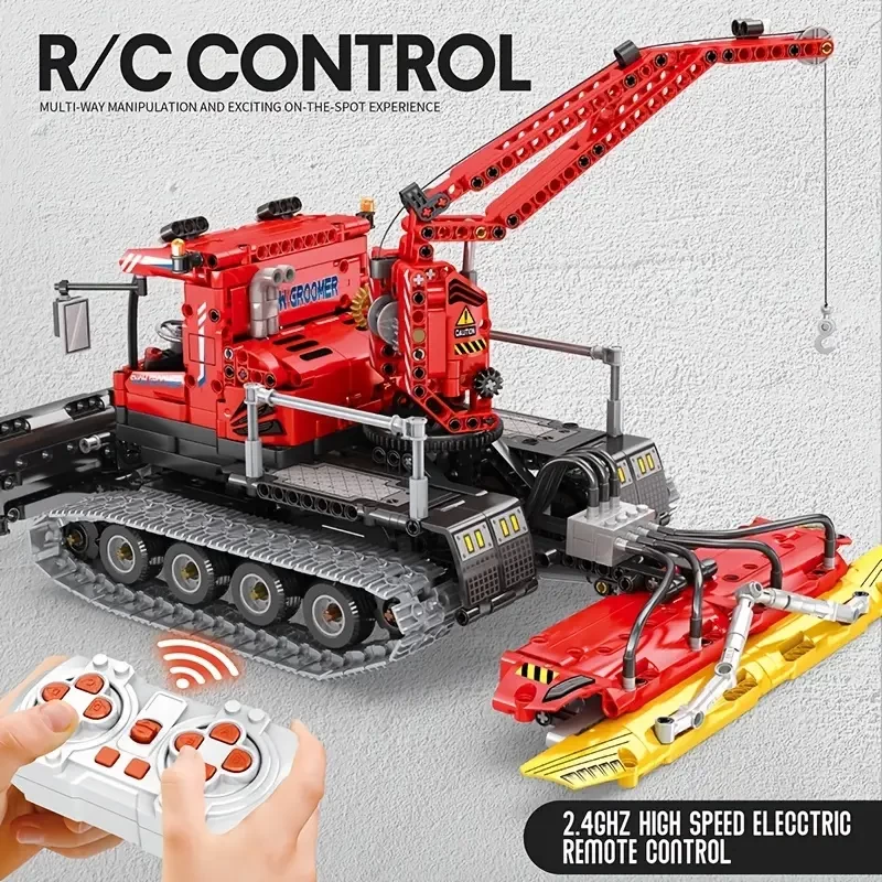 1100pcs Snow Leveling Vehicle Building Bricks, Gift