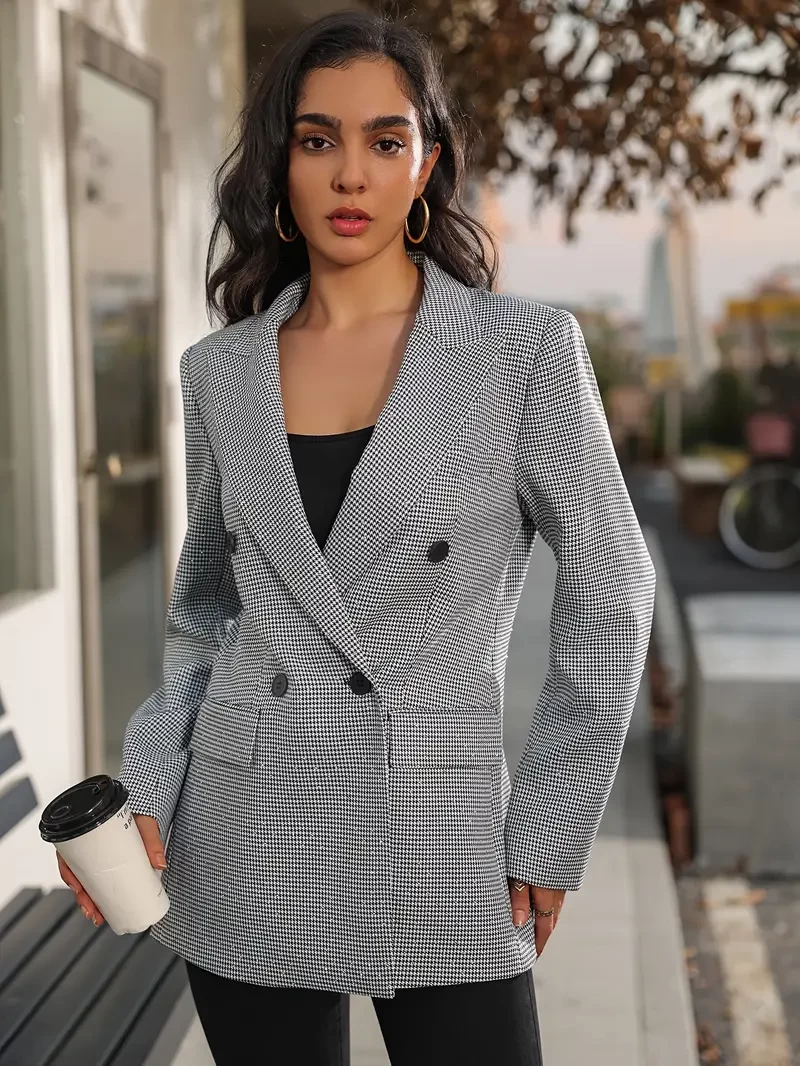 Warehouse 2025 Winter new W24006 Double breasted double buckle Shiny casual Entertainment party women's suit