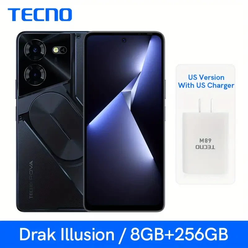TECNO POVA 5 Pro 5G NFC Android Smartphone 8GB/256GB MTK D6080 5G Processor Smart Cellphone 6.78" FHD+ Dot-in Display 120Hz Refresh Rate Telephone 50MP AI Camera Mobile Cell Phone