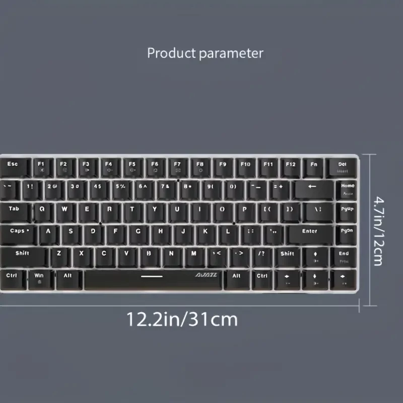 AJAZZ AK33 Hot Swappable Mechanical Keyboard: 82 Keys, DIY Green & Red Axis, Luminous for Gaming & Office Use