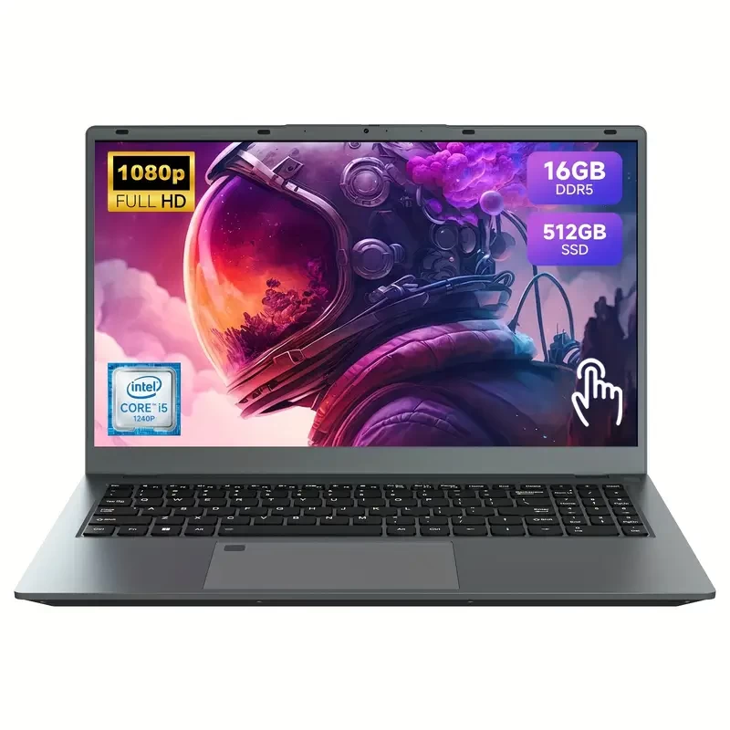 15.6-inch laptop gaming computer, Core I5 1240P processor, 8 cores 12 threads, 3.3GHz clock speed, 16GB RAM, 512GB storage, cheap laptop for students and office, Christmas gift for family and friends